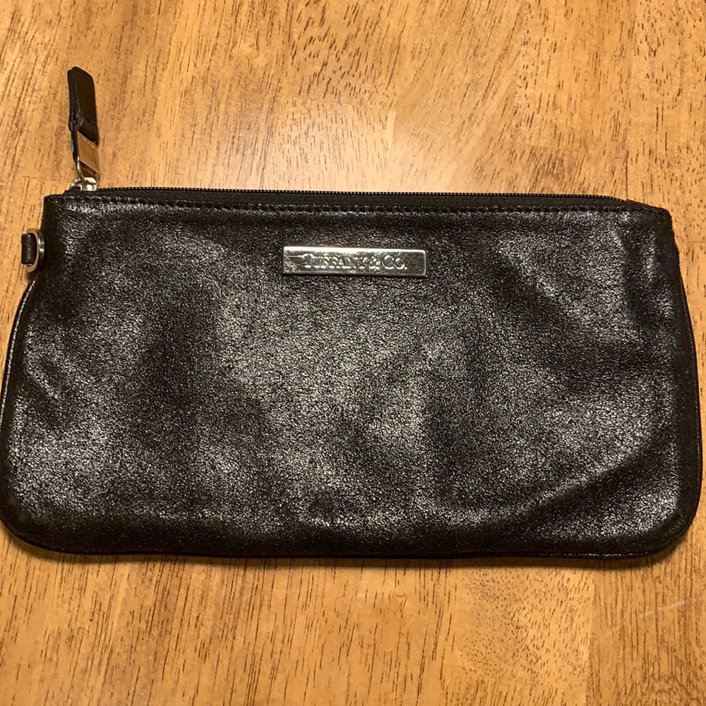 Tiffany & Co. black leather pouch